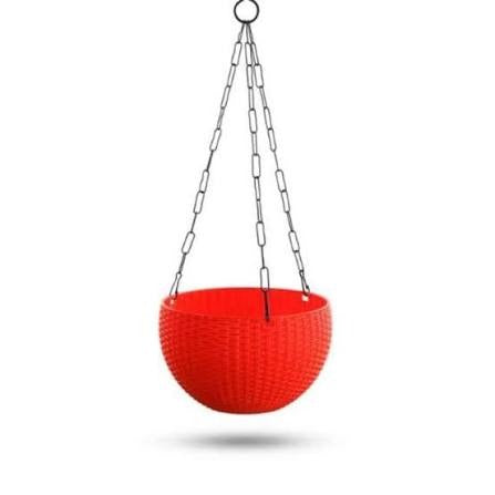 Set of 6 Hanging Plastic Pots, 6.8 Inch Width - 4.5 Inch Height