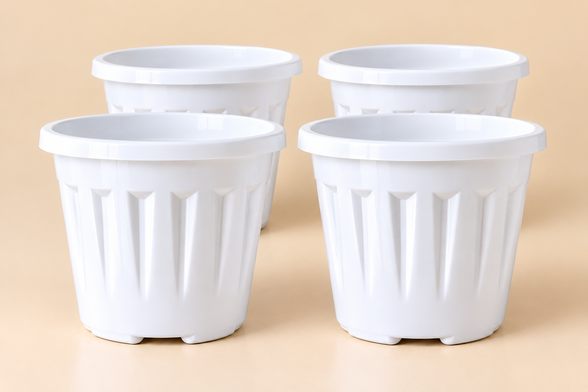 Set of 10 Plastic Pots,   12 Inch Width -  10 inch Height