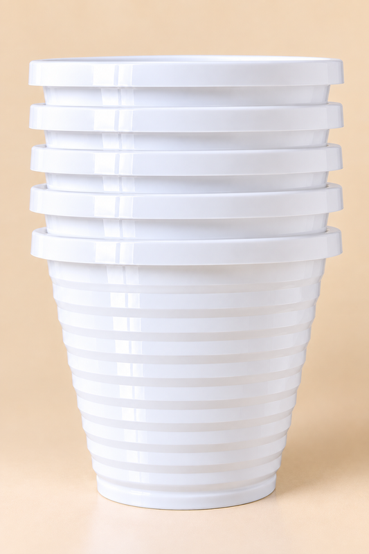 Set of 10 Plastic Pots, 9 Inch Width - 8 Inch Height