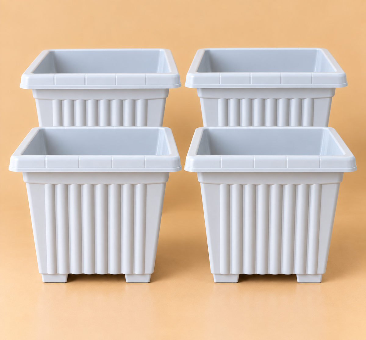 Set of 5 Plastic Pots,  12 Inch Width -  11 Inch Height