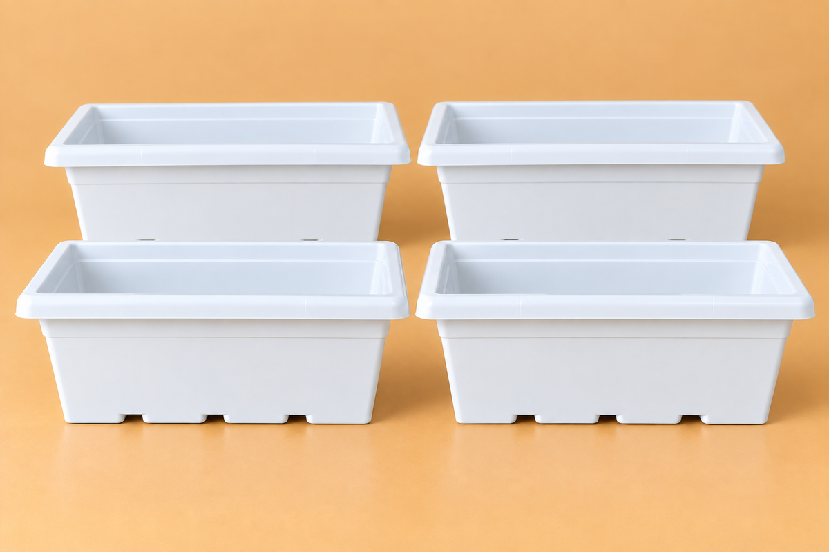 Set of 5 Plastic Pots,  Length 24 - 10 Inch Width -  9 Inch Height