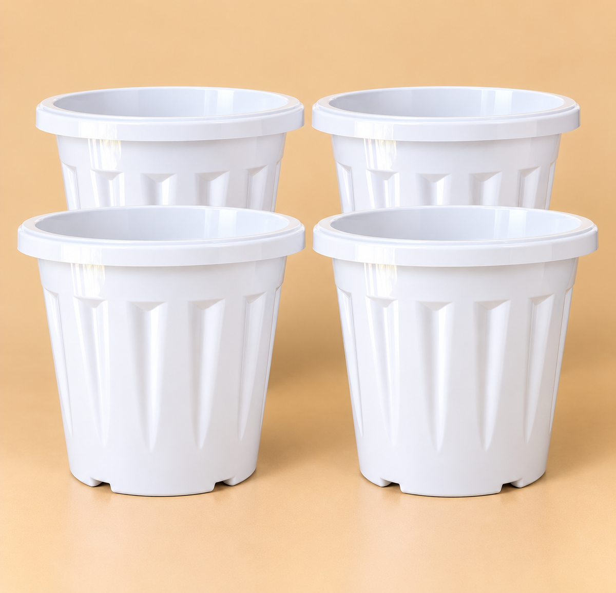 Set of 5 Plastic Pots,  16 Inch Width -  13 Inch Height