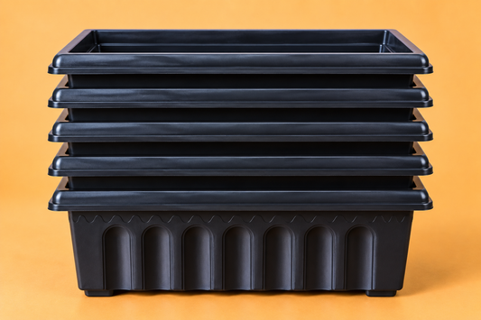 Set of 5 Plastic Pots,  16 Inch Length - 6 Inch Width -  7 Inch Height