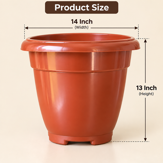 Set of 10 Plastic Pots,  14 Inch Width -  13 inch Height