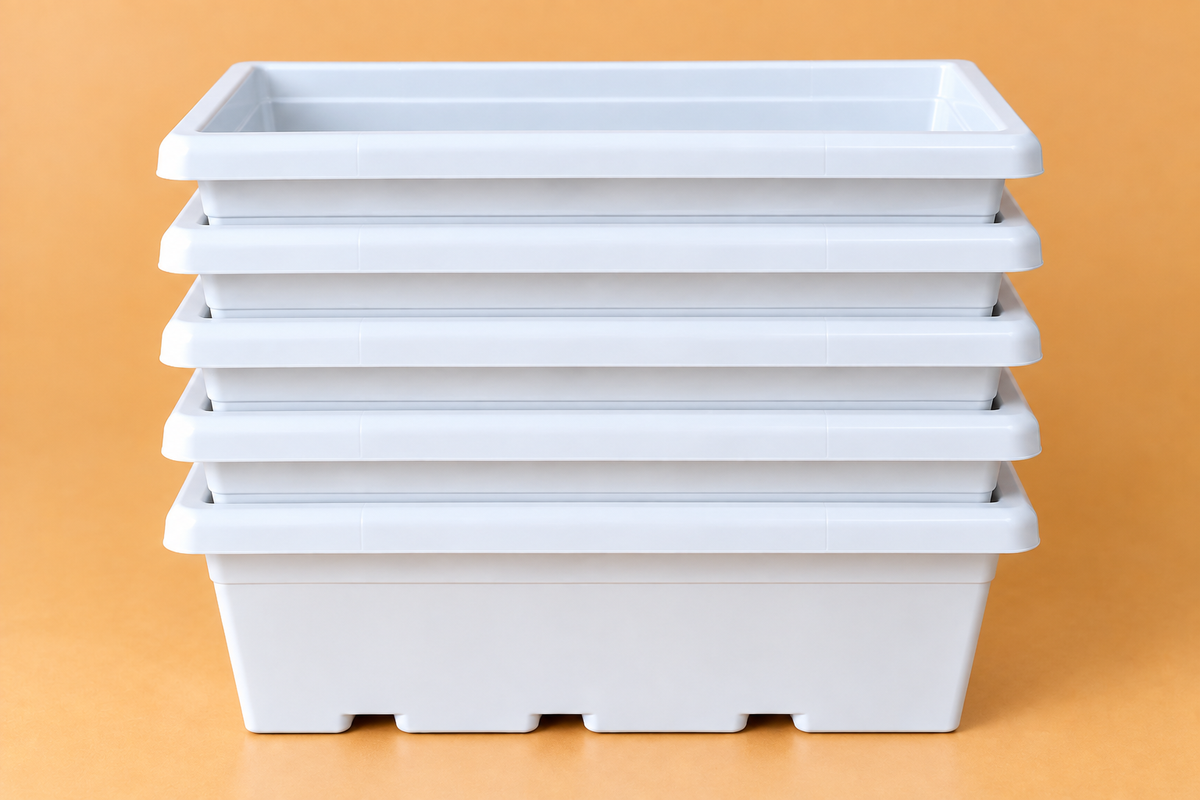 Set of 5 Plastic Pots,  Length 24 - 10 Inch Width -  9 Inch Height