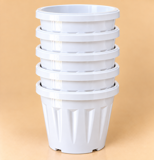 Set of 5 Plastic Pots,  16 Inch Width -  13 Inch Height