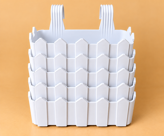 Set of 5 Hanging Plastic Pots,  11 Inch Length -  6 Inch Height - 5 Inch Width