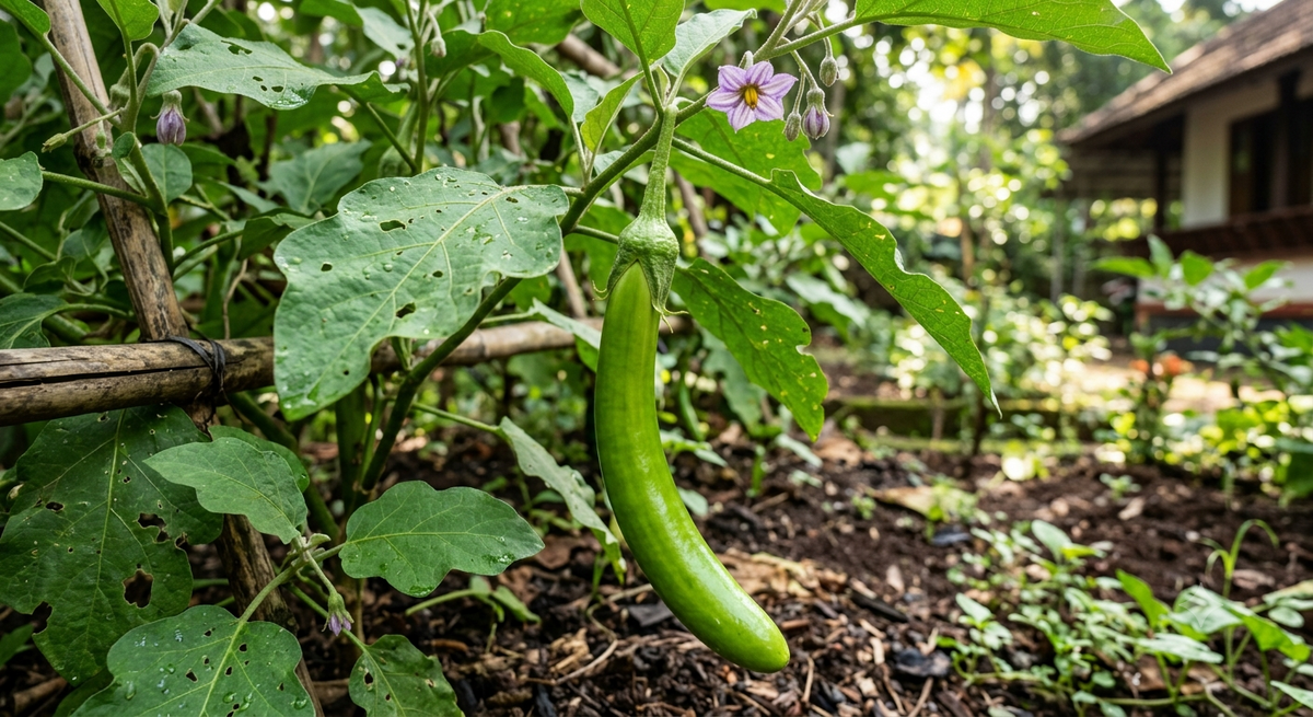 Green Brinjal Long Seeds