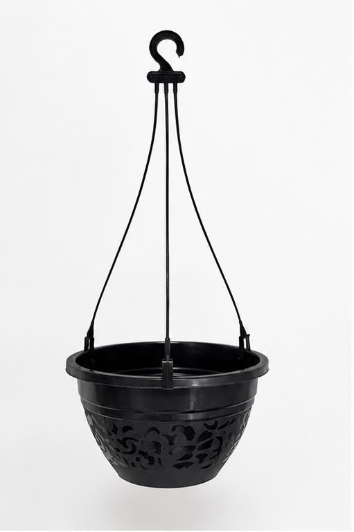 Set of 5 Hanging Plastic Pots, 8 Inch Width -  4.5 Inch Height