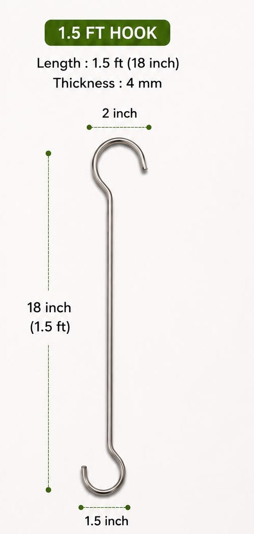 Stainless Steel Plant Extension Hook (1 .5ft)